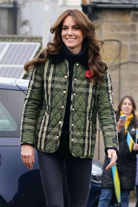 Kate Middleton Wears Quilted Burberry Jacket in .